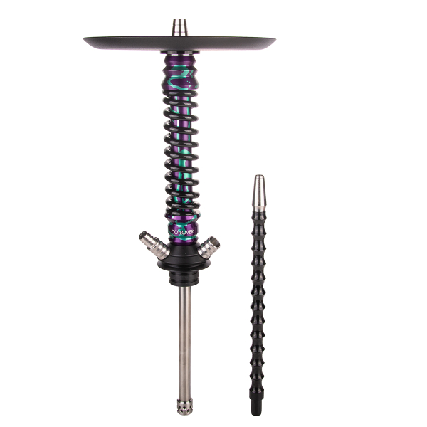 Кальян Mamay Customs Coilover Mini  Фиолетово Бирюзовый Сплеш Чёрный в Воркуте